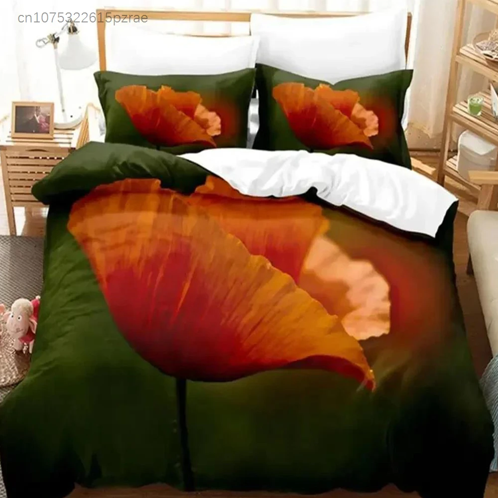 New 3D Print Flowers Plants Queen Comfortable Duvet Quilt Cover Pillowcase Bedding Set Children Bedroom Decoration Home Textile