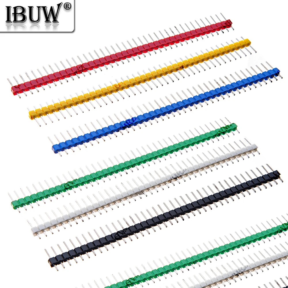 2.54mm 10/12/15/20/40Pin 2/3/4/5/6/8 Single Row Male 2~40P Breakaway PCB Board Pin Header Connector Strip Pinheader For Arduino 