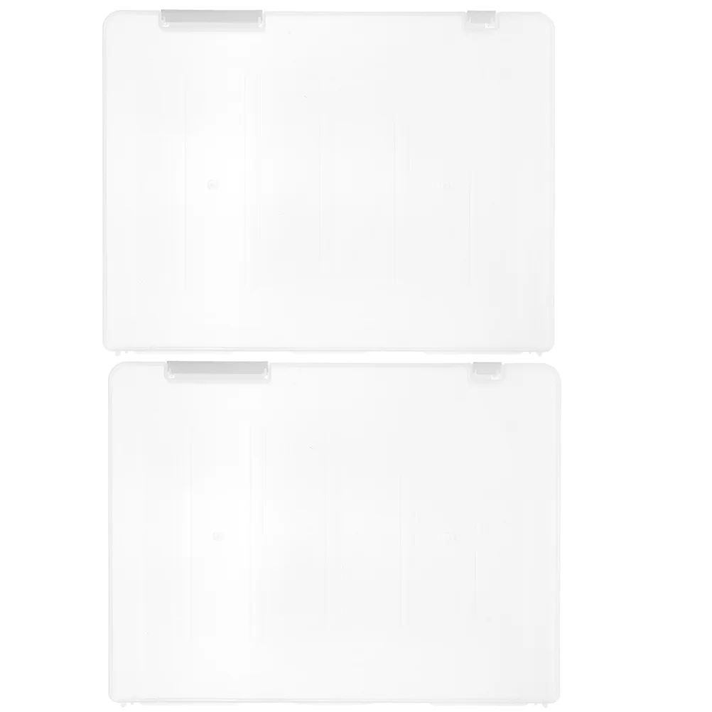 

2 Pcs File Storage Box Office Organizer with Cover Desktop Document Holder Case Pp Boxes Lid