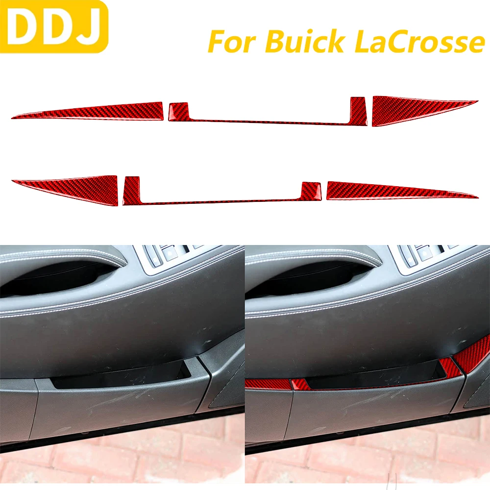 

For Buick Lacrosse CX CXL CXS 2010-2013 Red Carbon Fiber Front Door Storage Box Frame Panel Cover Trim Car Accessories Sticker