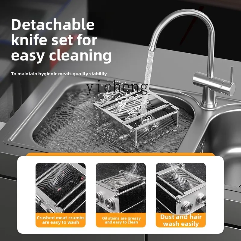 ماكينة تقطيع اللحوم الطازجة الأوتوماتيكية الكهربائية التجارية عالية الطاقة من الفولاذ المقاوم للصدأ ZZ