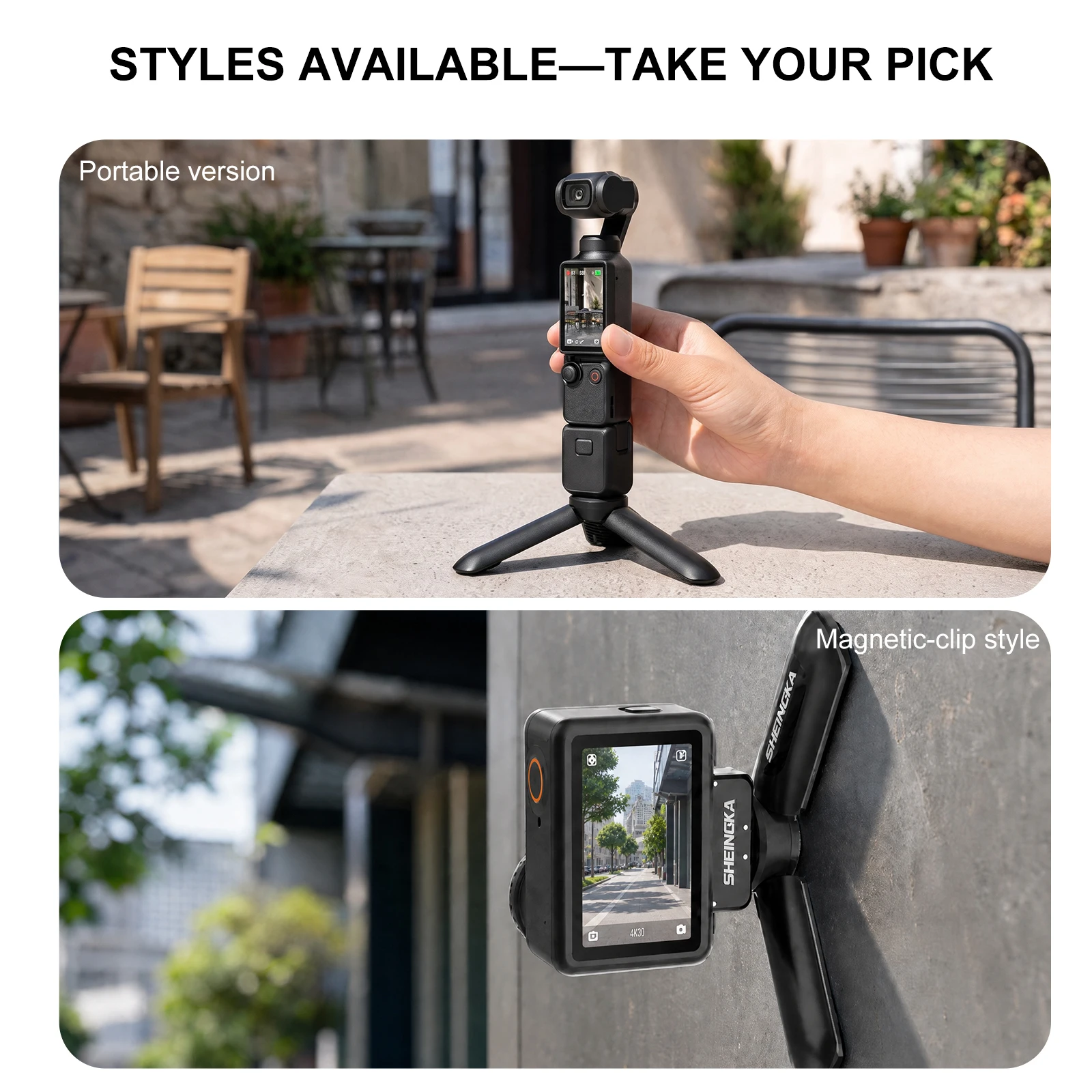 Magnetischer Mini-Schnellverschluss-Universal-Stativgriff für GoPro Insta360 DJI Osmo Action-Kamera mit 1/4-Zoll-Schraubenadapter. ﻿ – Detail 6