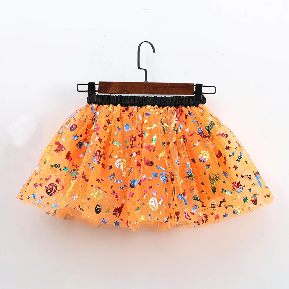 Mädchen Tutu Rock Kinder Ballett Prinzessin Pettis kirt flauschige Tüll Röcke schöne Ballkleid Halloween Kürbis Kinder Kleidung Baby – Detail 4