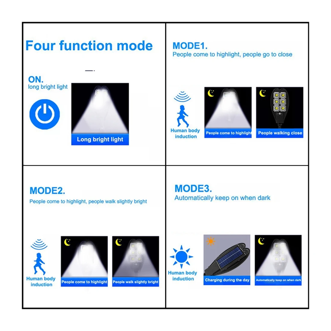 6000 Lumen Nieuwste Outdoor Solar Led Light 3 Modi Outdoor Solar Lamp Bewegingssensor Waterdichte Solar Tuin Straatlantaarn