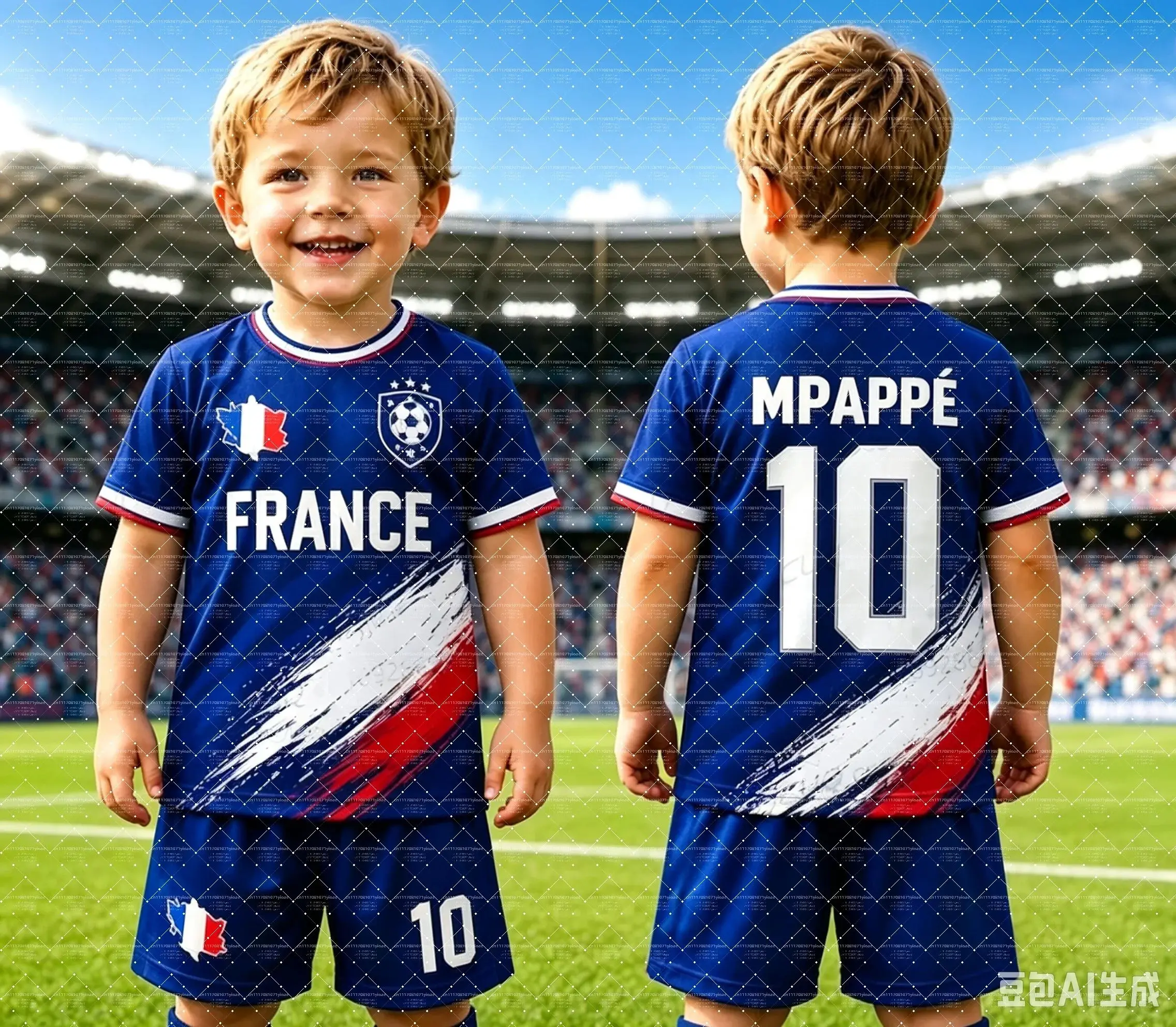 2026 Hotsale NO.10 Mbappé Football Jersey Tee & Shorts Set France Flag Fans 2‑Piece Summer Set for Kids