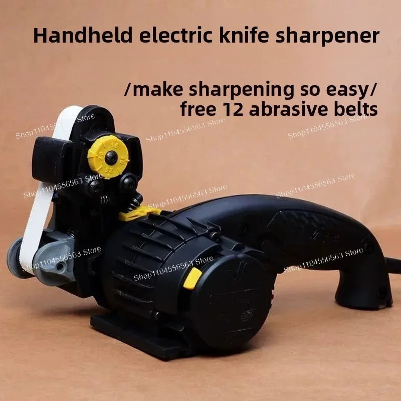 High Power Belt Sander Adjustable Angle Electric Knife Sharpener – Fixed Angle 15° 7 Speed for Blade