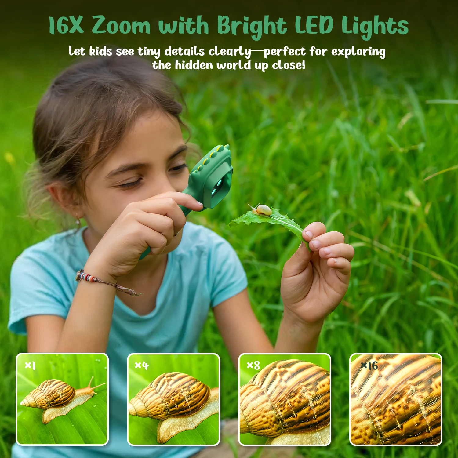 Kinderen Microscoop Speelgoed Draagbare Zakmicroscoop Voor Kinderen 24 ''Inch Scherm 16X Zoom Handheld Microscoop Speelgoed Cadeau Voor Kinderen