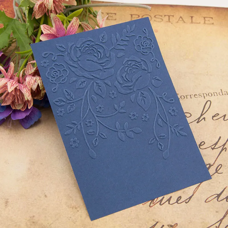3D Rose Embossing  Folders Flower DIY Plastic Embossed  Files for Card Making  Template Scrapbooking Background Decoration Craft