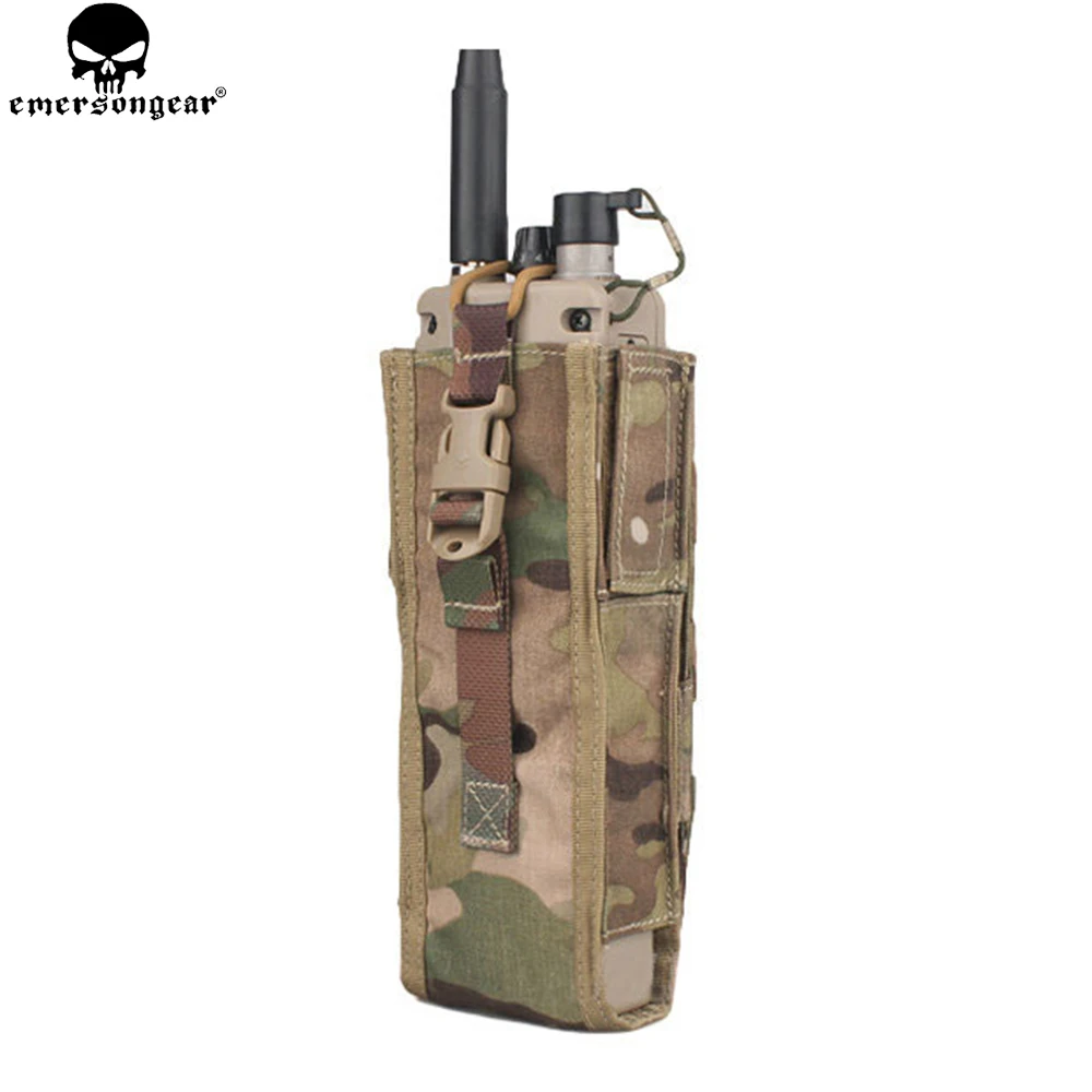 EMERSONGEAR Tactical PRC 148/152 Radio Pouch Hunting Paintball Airsoft Combat Gear Molle Radio Holder Multi-camo  Black EM8350