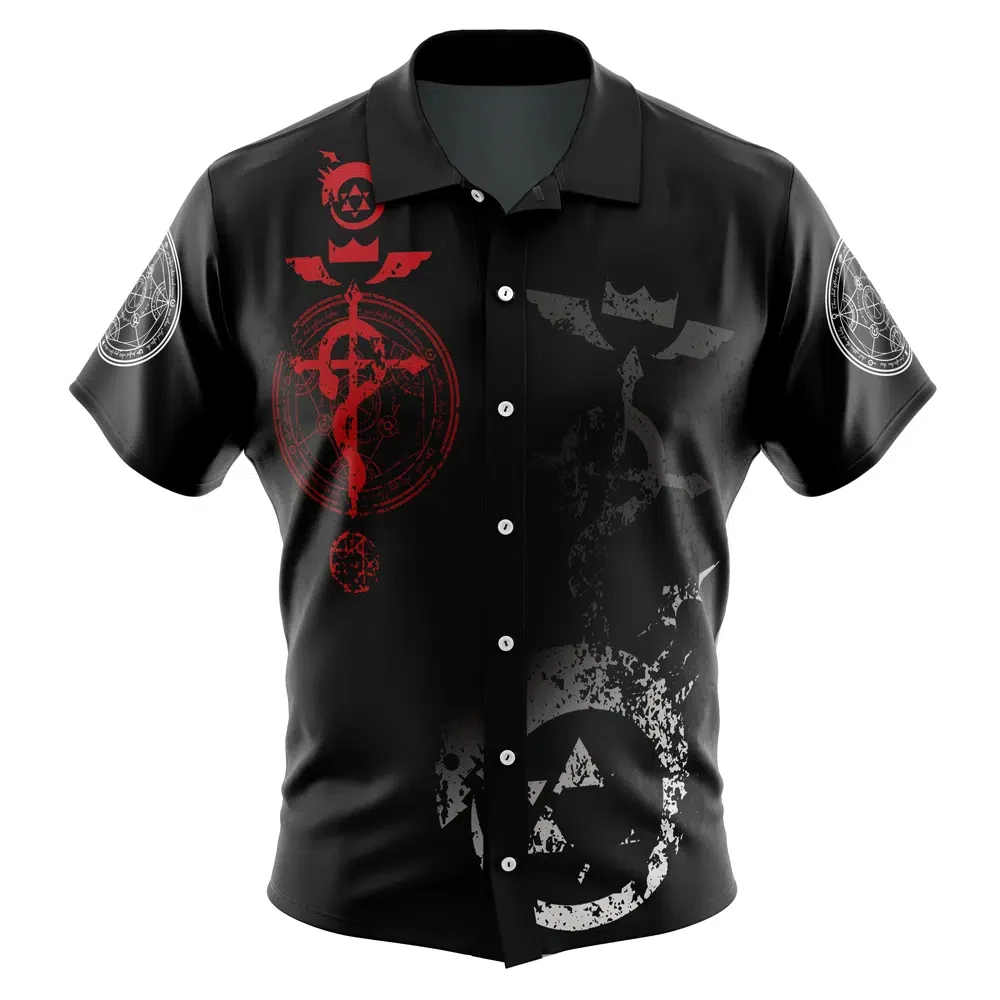 

Summer Men's Shirt - Hawaiian Edward Eric All-Metal Alchemy Button Shirt - Multi-functional Casual Sportswear Shirt