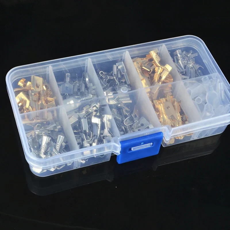 150pcs Wire Connectors Crimp Terminals Crimp Female/Male Spade Terminals With Transparent Insulating Sleeves Car Accessories