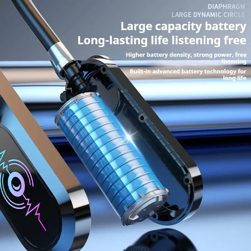 라이브 가라오케 HD 스크린 무선 블루투스 5.4 헤드폰 HiFi 사운드 넥밴드 이어폰 스포츠 게이머 헤드셋 소음 감소