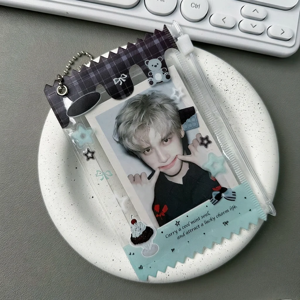 Display Card Holder Deco Pvc Zipper Card Pouch Photo Card Holder Original Transparent Storage Bag For  Display Can Badge