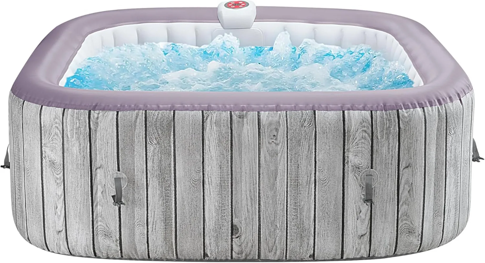 4-6 Person Inflatable Hot Tub, Portable Ourdoor Spa Square Hot Tub with 130 Soothing Bubble Jets, Insulated Cover and 2 Filters