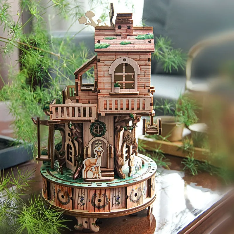 

3D Wooden Music Box Puzzles for Adults DIY Assembly Model Music Movement Brain Teaser Toys Creative Home Decor Birthday Gifts