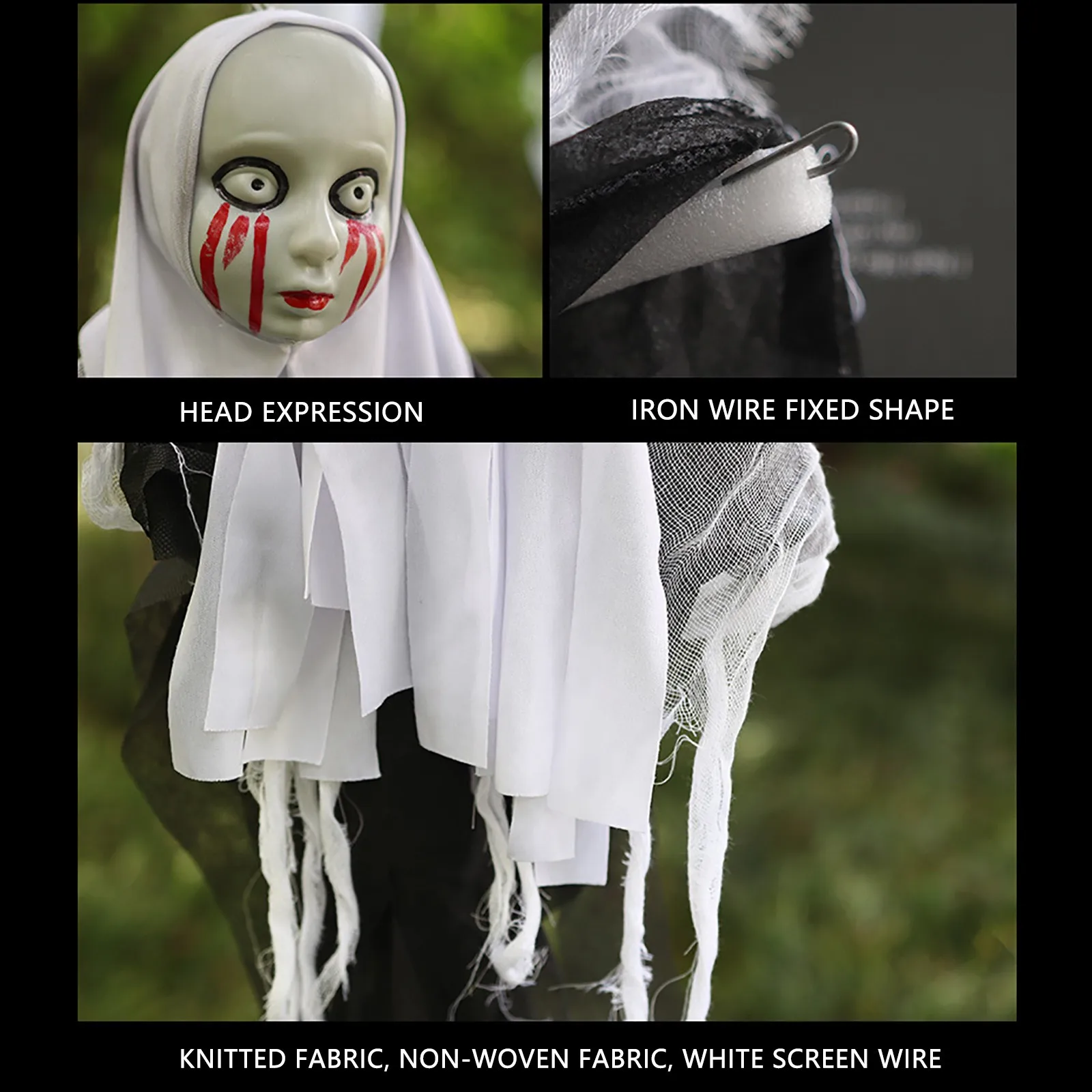 هالوين مقنعين الإناث الهيكل العظمي منزل مسكون شنقا زخرفة هالوين المشهد تخطيط زينة مهرجان لوازم الديكور #4