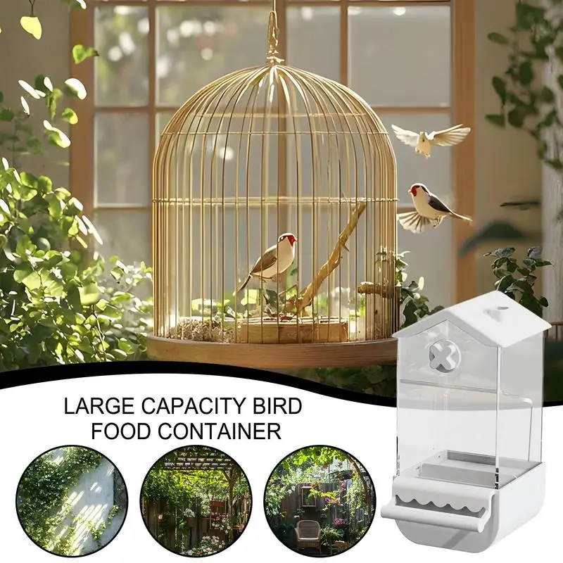 

Автоматическая кормушка для птиц, домашняя кормушка для попугаев, контейнер для пищевых продуктов неразлучных кормлений, брызгозащищенные принадлежности для кормления попугаев кореллы