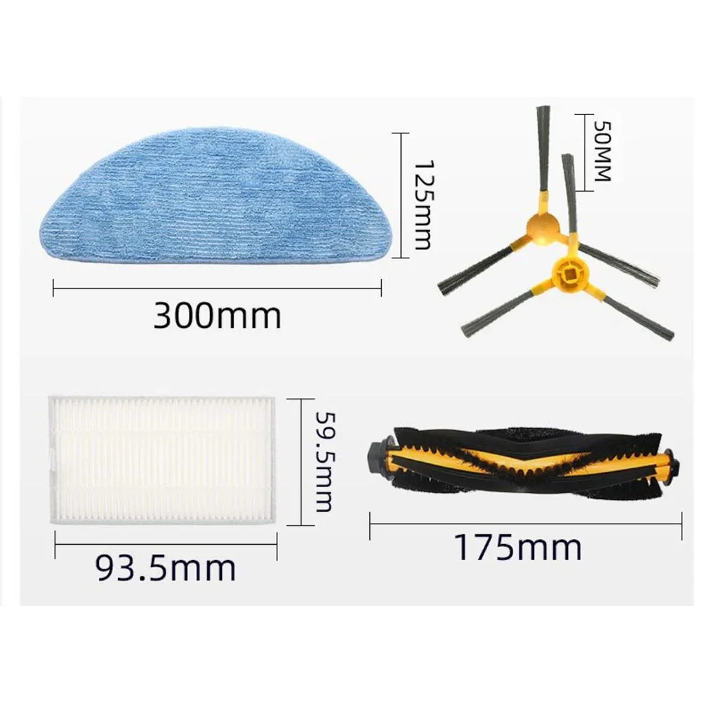 Main Brush Side Brush HEPA Filter Mop Pad For Proscenic 800T 820S 820T 830T Robot Vacuum Cleaner, For Liectroux C30B, MOOSOO R4