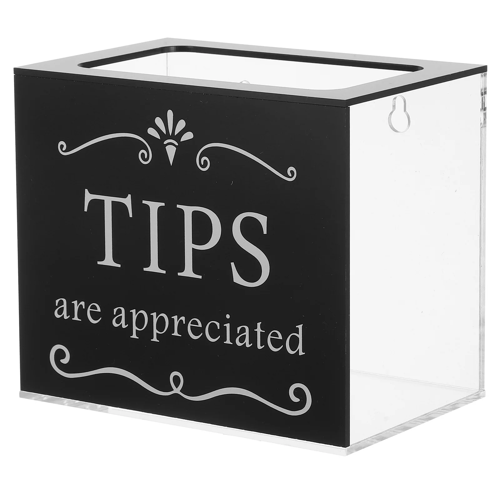 

Clear Acrylic Suggestion Box Black Rectangular Tip Jar with Slot for Donations Raffle Cash Office Home Use Material