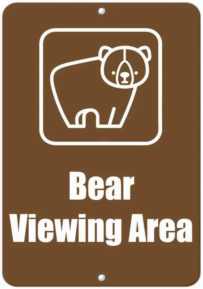 Safety Sign 8x12 Bear Viewing Area Traffic Sign Warning Caution Tin Signs sign
