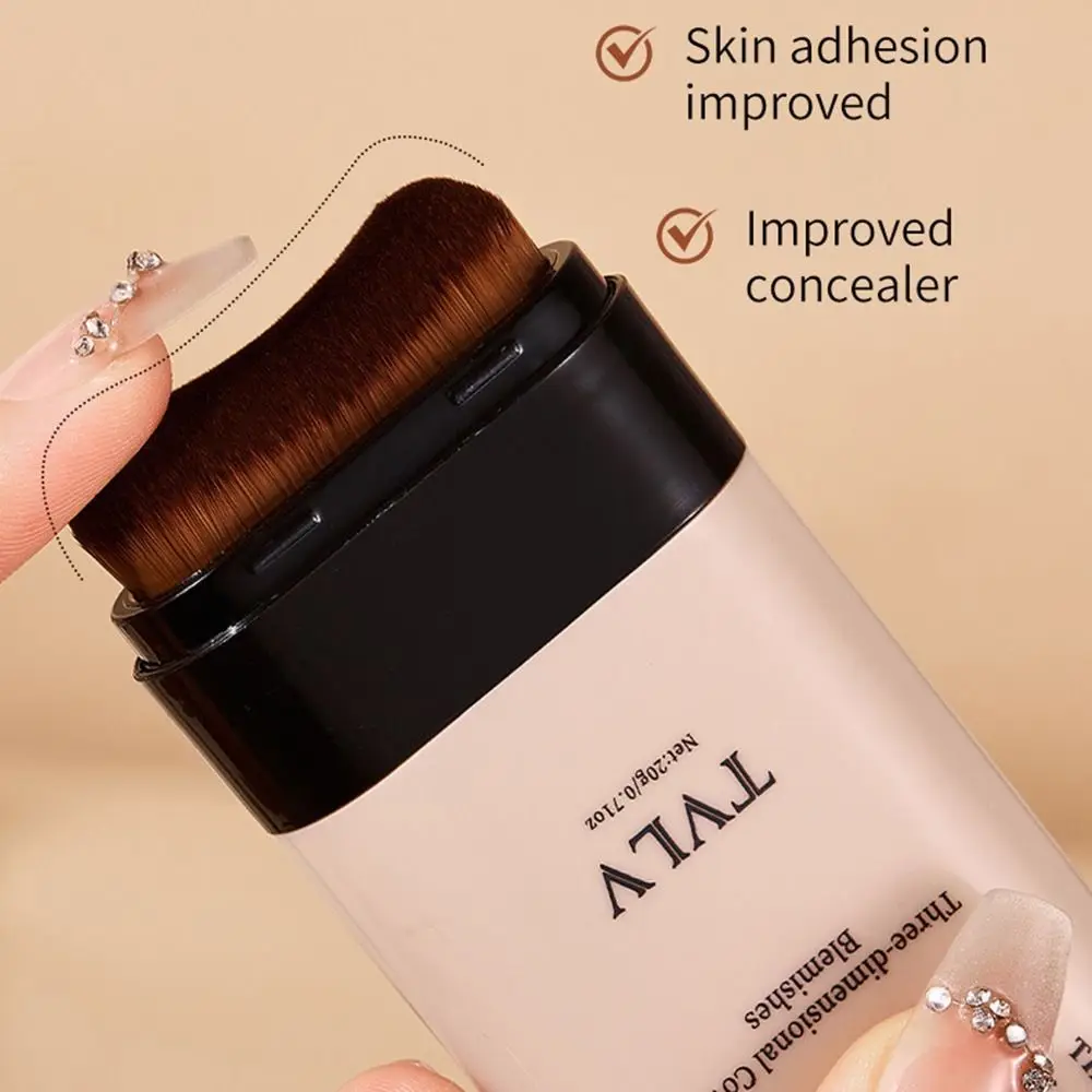 

Long-lasting Eraser Foundation Stick with Brush Non-Marking Matte Foundation Cream Stick Moisturizing Brighten Skin Tone