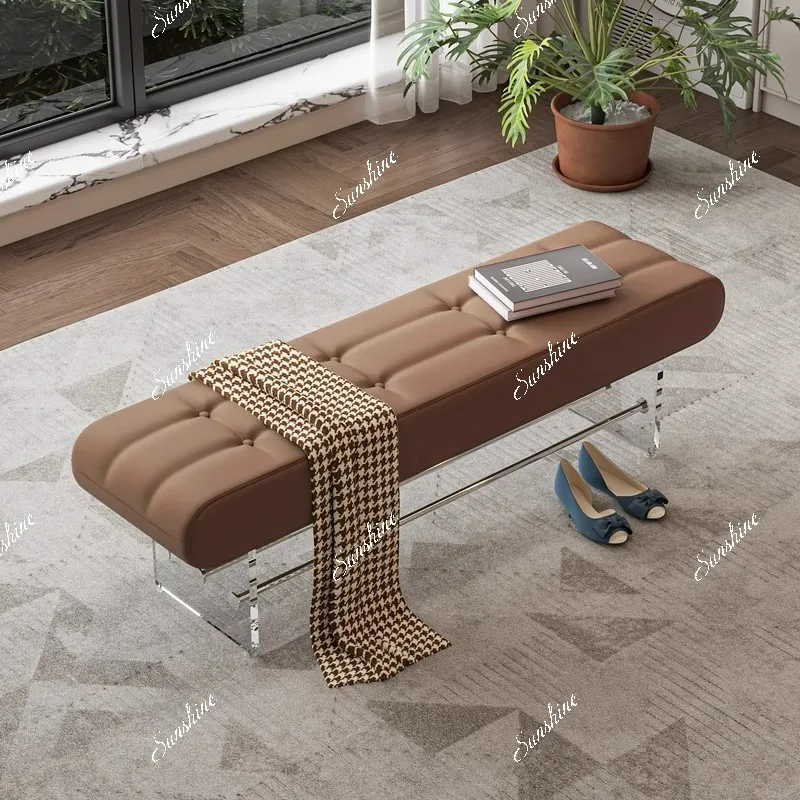 Italian light luxury bedroom bench modern simple bedside stool