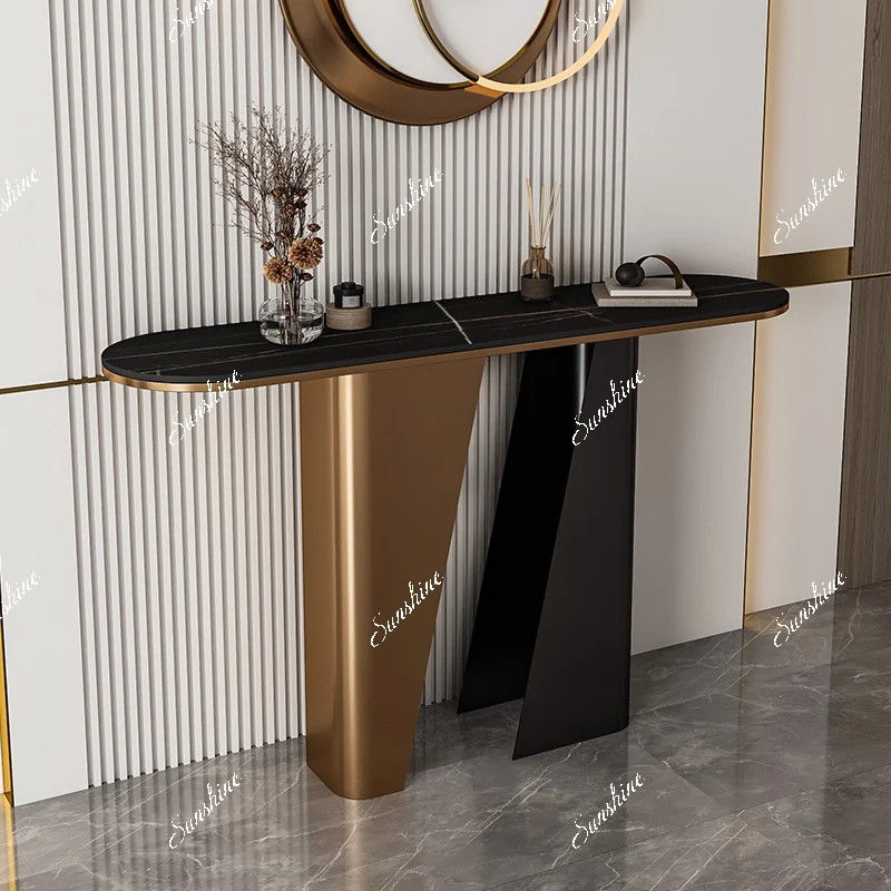 Italian light luxury wall strip modern simple home rock slab ultra-narrow decorative cabinet