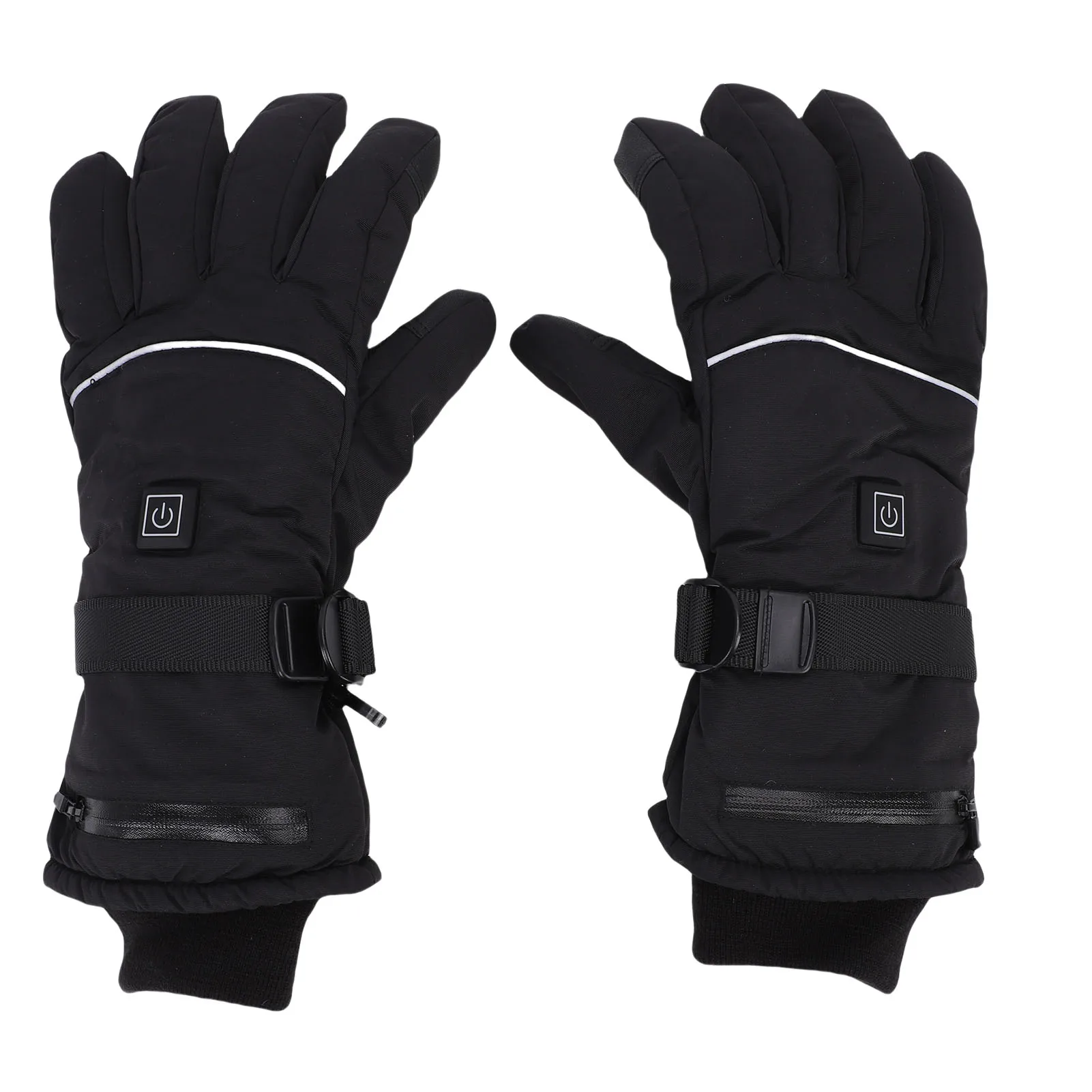 

Heated Gloves for Men Women PU Nylon 3 Settings Rechargeable Touchscreen Hand Warmer Electric Heating Gloves with 2 Batteries