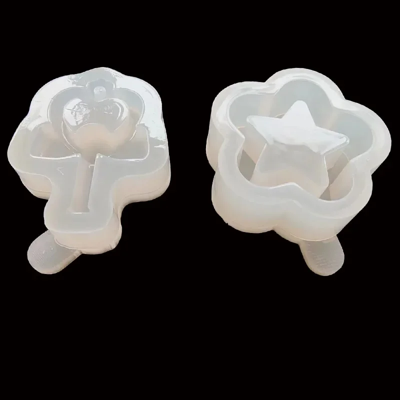 Epoxy Resin Mold Heart Butterfly Wings Fairy Wand Quicksand Mould Bear Shaker Mold Pendant Keychain Silicone Mould
