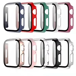 Tempered Glass+cover For Apple Watch Accessories 45mm 41mm 44mm 40mm 42mm Screen Protector Apple watch Case serie 9 4 5 6 SE 7 8