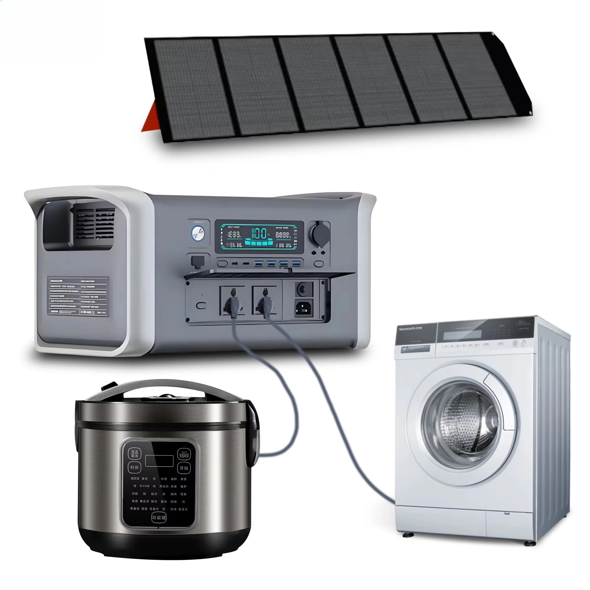 1800 واط موجة جيبية نقية مولد الطاقة الشمسية المنزلية 320000 مللي أمبير 1024Wh المحمولة الطاقة صمام ثنائي باعث للضوء MPPT سيارة خارجية الانتقال كاتب #4