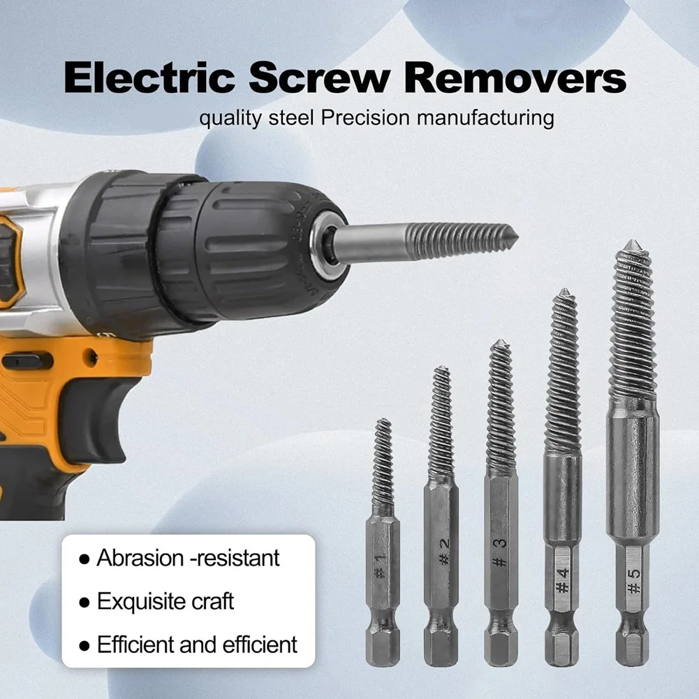 L33A_Screw Extractor Set، 10 قطع من مستخرج المسمار، 1/4 بوصة عرافة عرقوب كسر المسمار النازع، مزيل المسمار ومجموعة لقم النازع