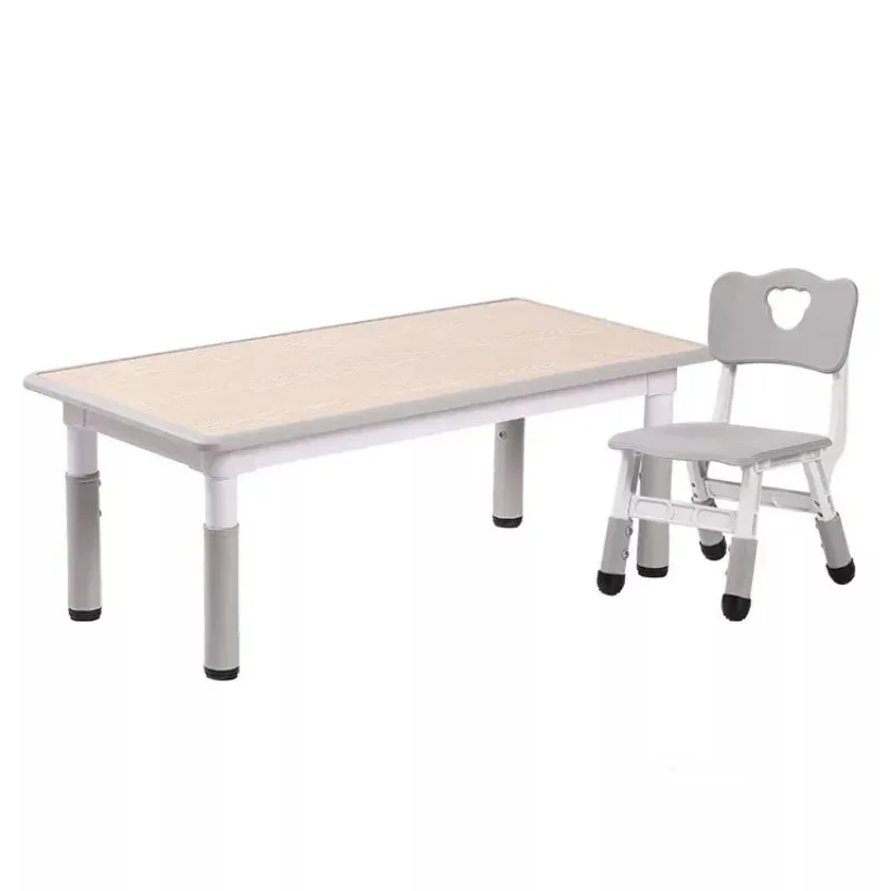 Kindergarten Special Table and Chair Set for Kids Liftable Rectangular Household Plastic Table Early Education Toy Desks