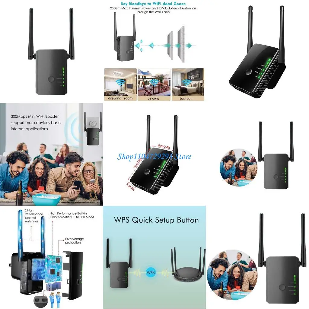 

Y2GD 300Mbps WiFi Extenders Repeater 2x5dBi Antenna Stable &Fast Connection