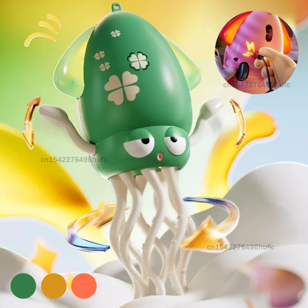 

Electronic Dancing Squid Toys with Light and Music Funny Induction Lying Flat Squid Crawling Interactive Development Tummy Time