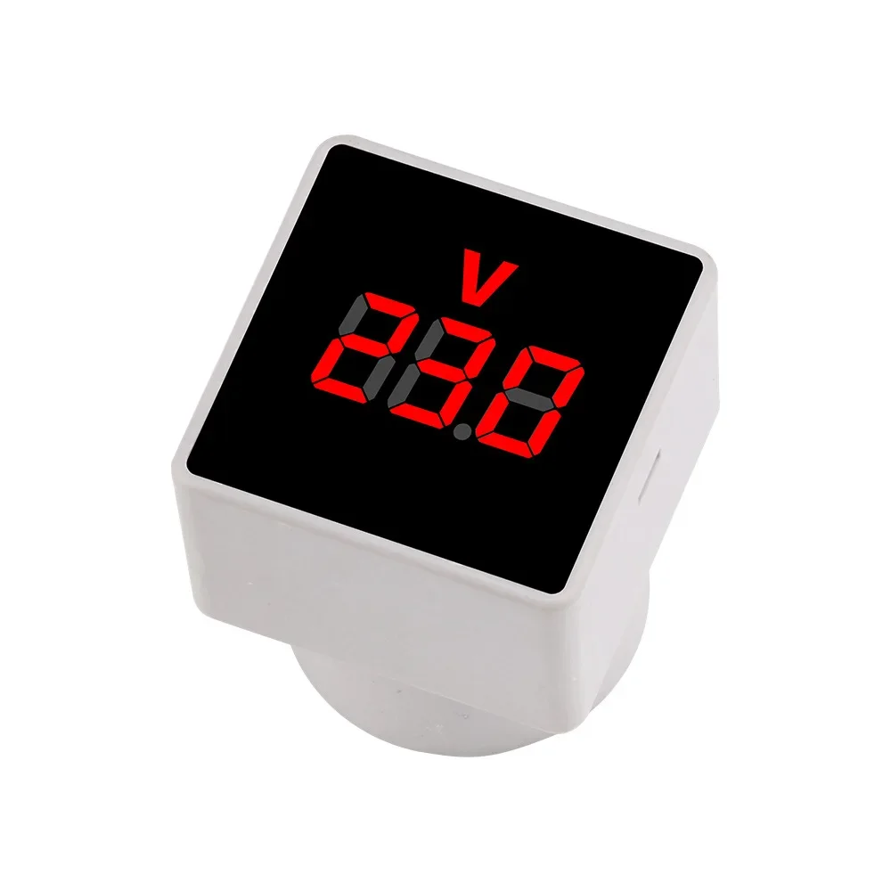 V-PL Square Plug Type AC50-380V LCD Digital Voltage Meter AC Voltage Indicator Light Household Digital AC Voltmeter EU Plug