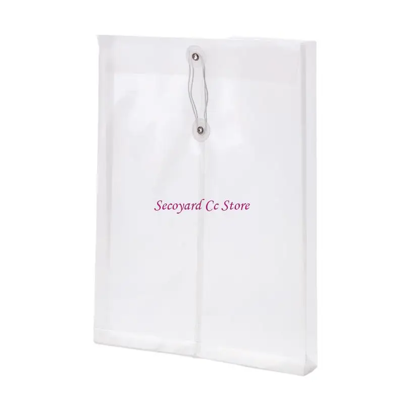 

N3UC 20 Pieces Transparent File Bags with String Closure Waterproof File Wallets Documents Bags Project Bags for Office