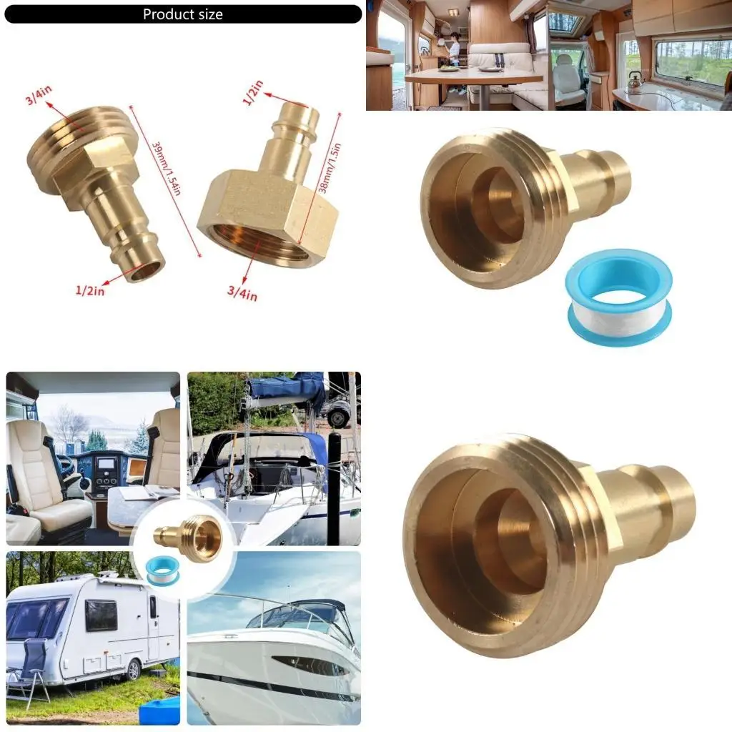 

31BC Multifunction Hose Attachment 3/4inch Brass Hose Link Simple for Home & Outdoor Use