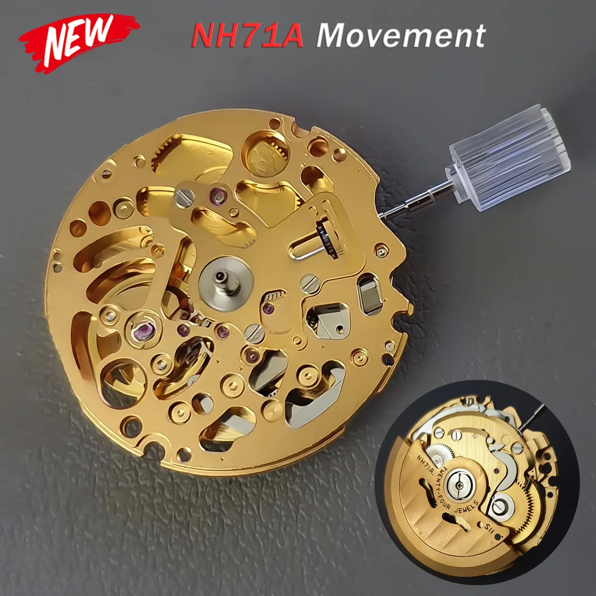 NH71 NH71A Automatic Mechanical Movement  24 Jewels High Accuracy Skeleton NH71 Mechanism Modification Accessories