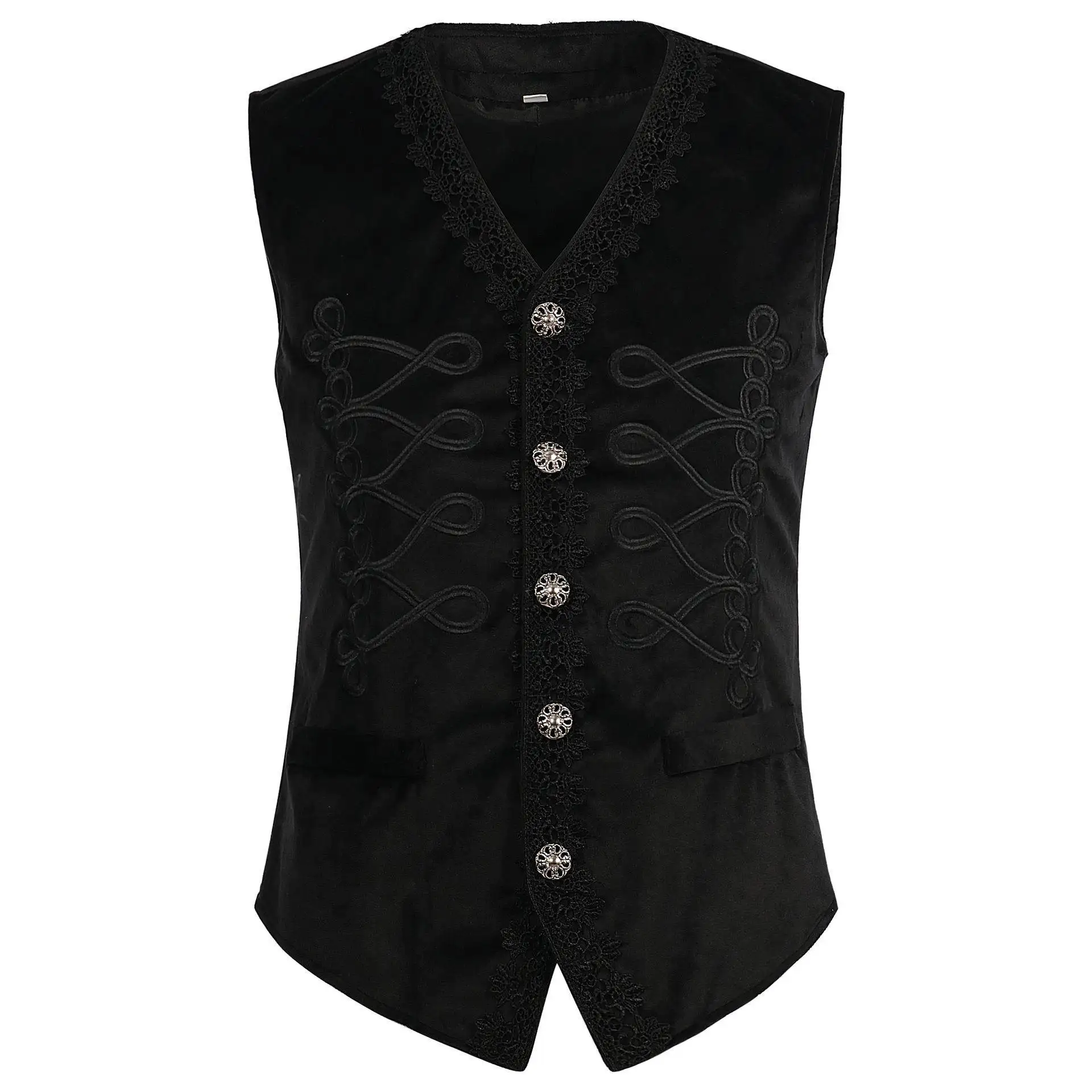 Colete bordado masculino gótico Sle loween Traje Medieval Retro Design Faionable Roupas de palco étnicas Sem registro de marca...