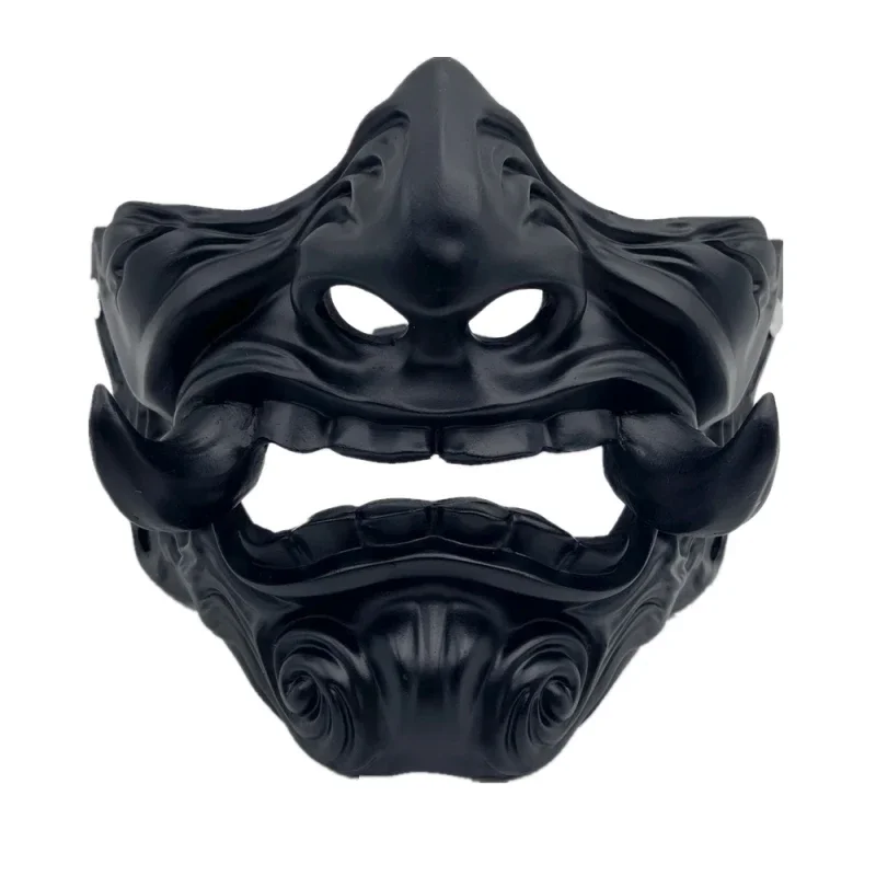 Halloween Half Face Resin Ghost Face Darkness Prajna Devil Mask Ghost Oni Samurai Adult Cosplay Masquerade Carnival Props