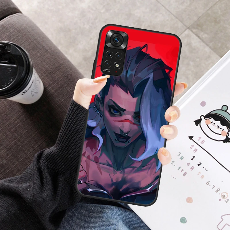 샤오미 레드미 만화 발로란트 케이스, 레드미 노트 11 10 9 8 12 프로 10S 11S 12S 커버, 레드미 9 10 10A 9C 10C 12C 용