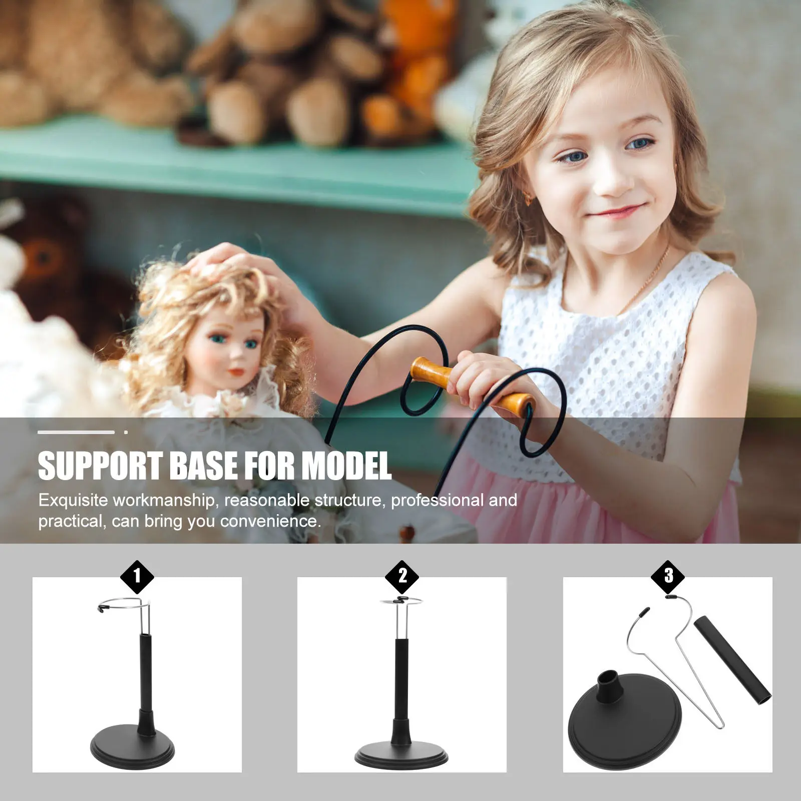 

2Pcs Action Figure Stand Height Adjustable Support Bracket for Display Shelf Collection Home Action Figure Stand