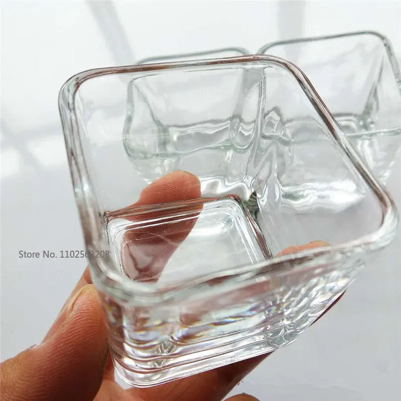 1PC Square Shape Glass Empty Jars Diy Candle Empty Cups Handmade Glass Dessert Scented Candles Glass Empty Jars