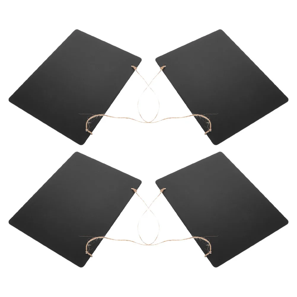 

4Pcs Wood Double Sided Erasable Chalkboard Hanging Board Vintage Kitchen Wedding Party Sign Double-Sided Chalkboard Set