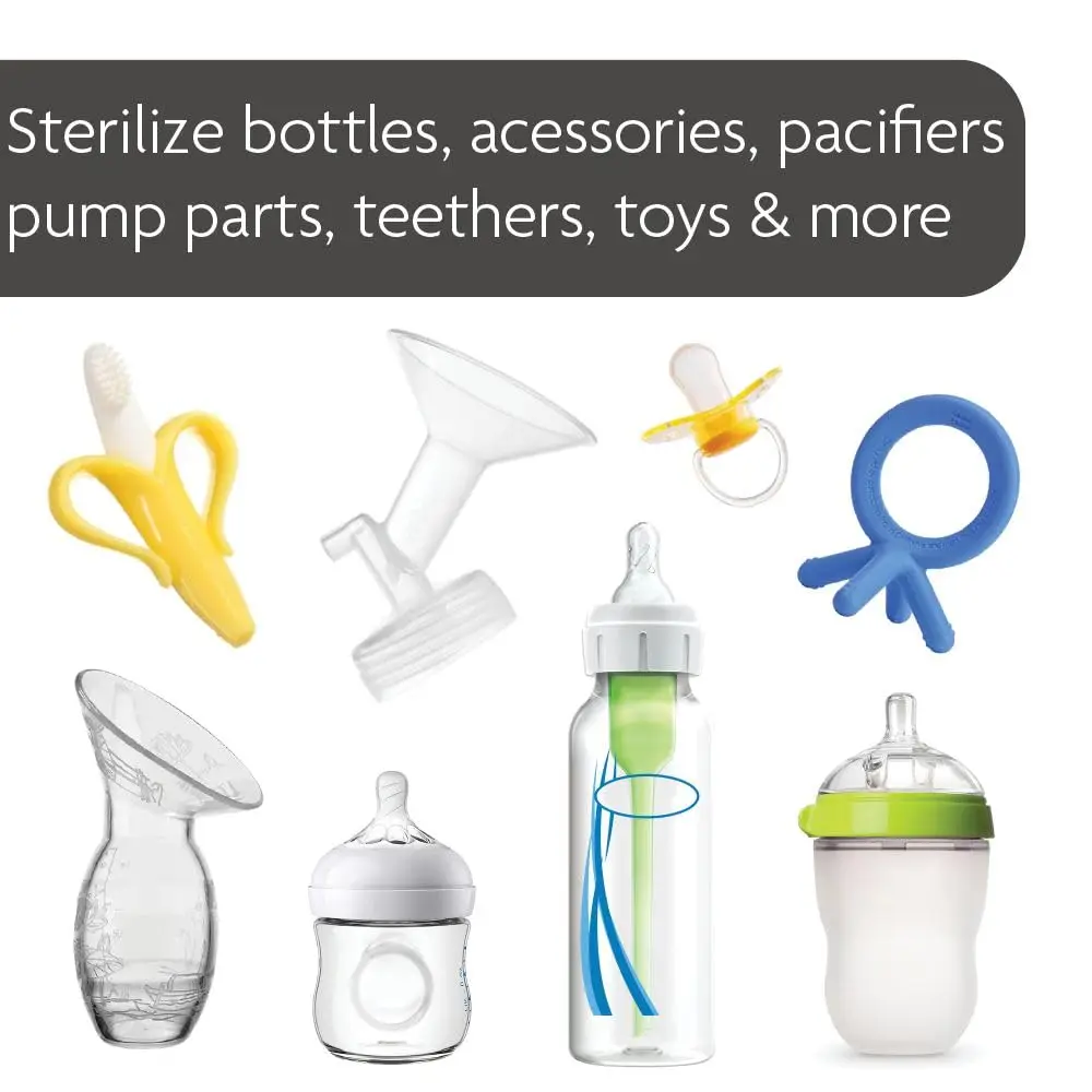 Sterilizer and Dryer Machine – Electric Steam Sterilization - Universal Fit - Pacifiers, Glass, Plastic