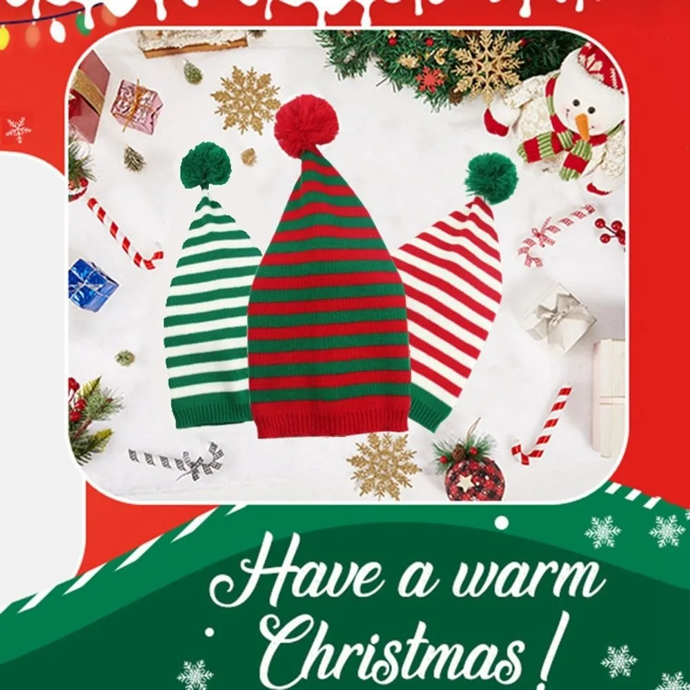

Leisure Santa Claus Christmas Knitted Hat Green Red Merry Christmas Hat Santa Beanie Hat Woolen Hat Korean Style Warm