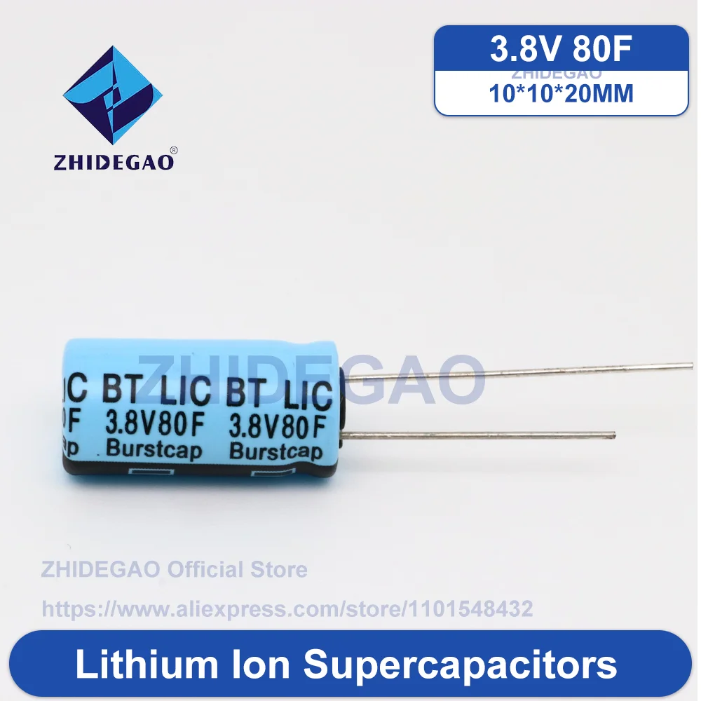 3.8V 80F 10x10x20MM Lithium ion supercapacitors Original Brand New