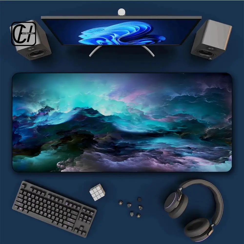 Galaxy Gaming Mouse Pad Universe Space Solar Planet Desk Mat Rubber Mat Non-slip Anime Desk Protector Keyboard  XXL pad HYB XXC