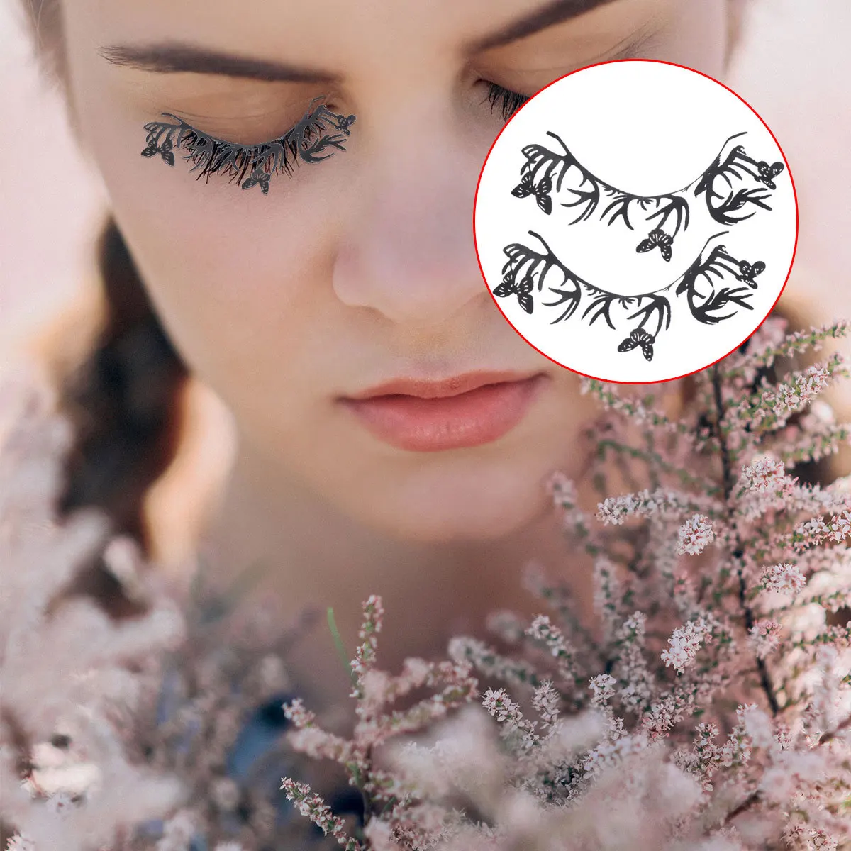 5 pares de papel cílios postiços tema de natal cílios extravagantes para festa de férias traje de dança cosplay acessório decorativo para os olhos